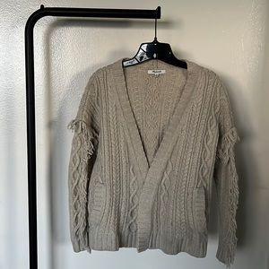 Madewell cable knit fringe cardigan